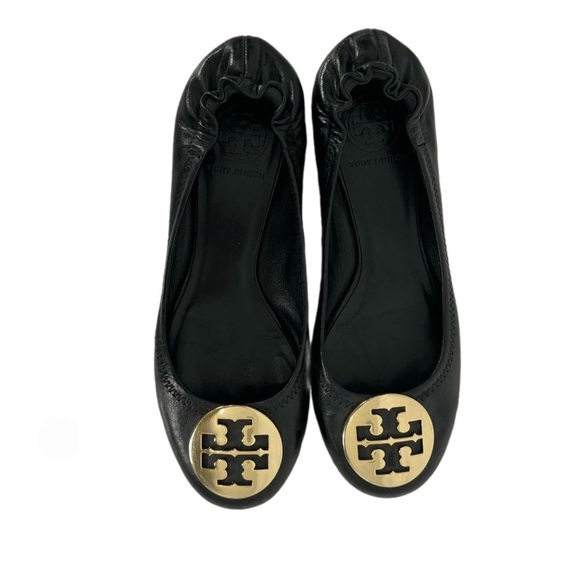 ✅ Tory Burch Reva Ballet Flat Black Nappa leather, Size 9.5 - Picture 2 of 5
